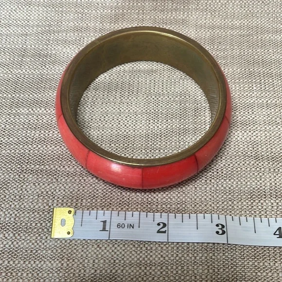 Thick Red Bangle Bracelet - Picture 3 of 3